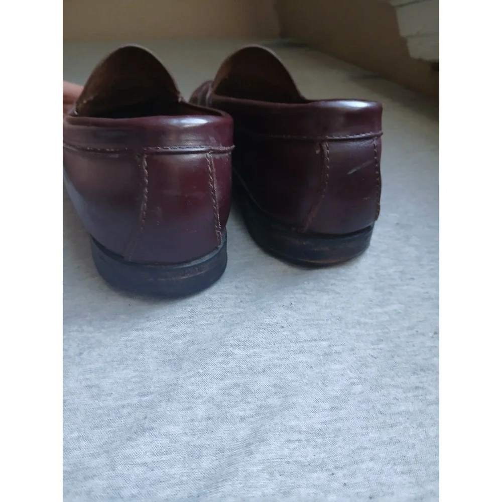 Bass Weejuns Mens 10.5 D Leather Oxblood Loafers Casual Work Dress Slip On